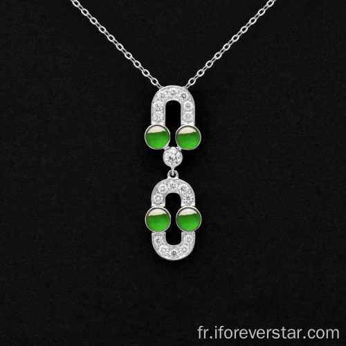 Ensembles de jadéite de mode de mode Jadeite vert pure